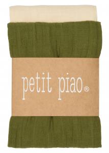 Swaddle Set  von Petit Piao grün /creme